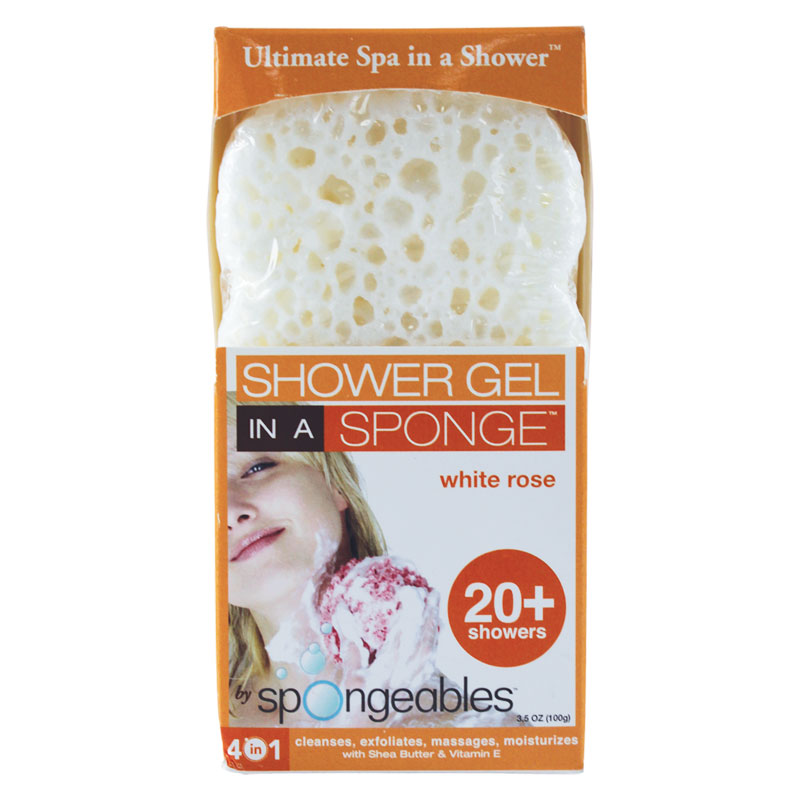 Spongeables Shower Gel Sponge White Rose 100g